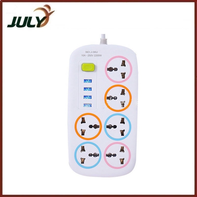 Ổ điện thái lan mẫu mới cao cấp 6 ổ + 4 cổng usb - JL