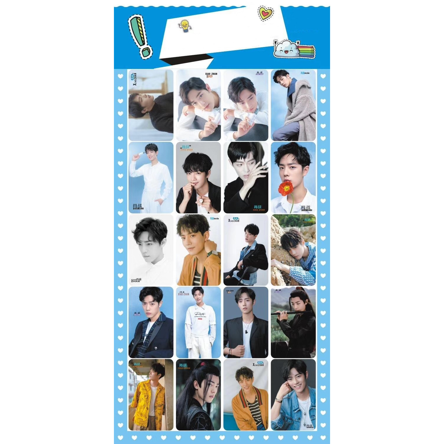 Set 20 thẻ card sticker Tfboys