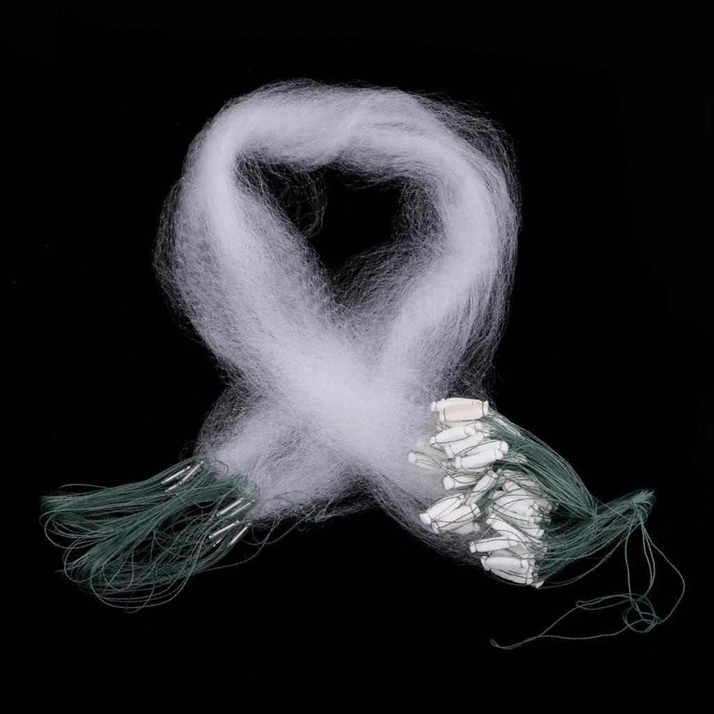 2x Fishing Net With Float Fish Trap Monofilament Small Mesh Gill Casting Net