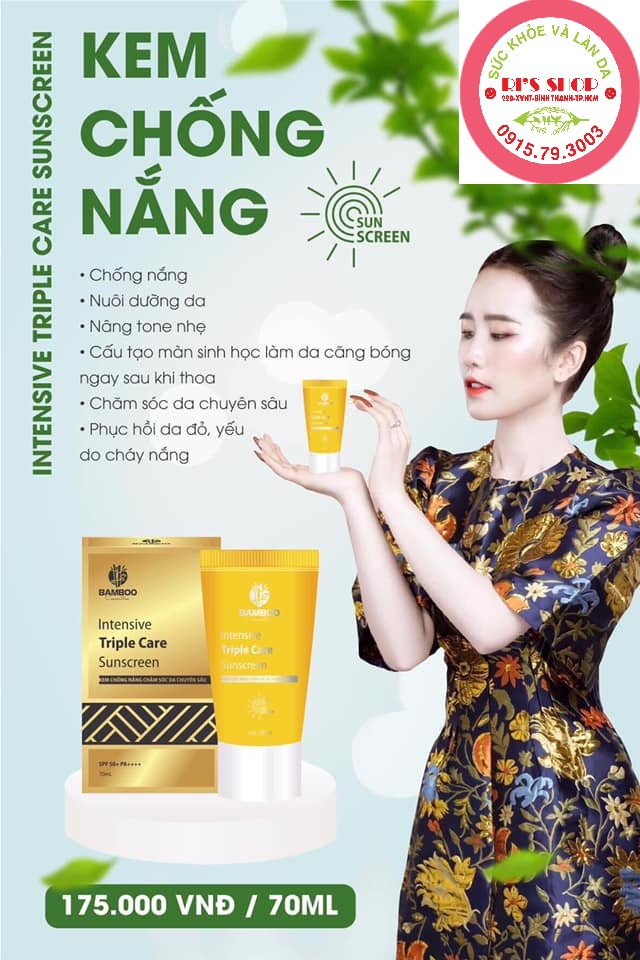 KEM CHỐNG NẮNG DƯỢC MỸ PHẨM BAMBOOO - BẢO VỆ LÀN DA DƯỚI ÁNH NẮNG, NGĂN SẠM DA, LÃO HÓA DA, UNG THƯ DA - DƯỠNG ẨM VÀ KHÔNG GÂY BẾT DÍNH