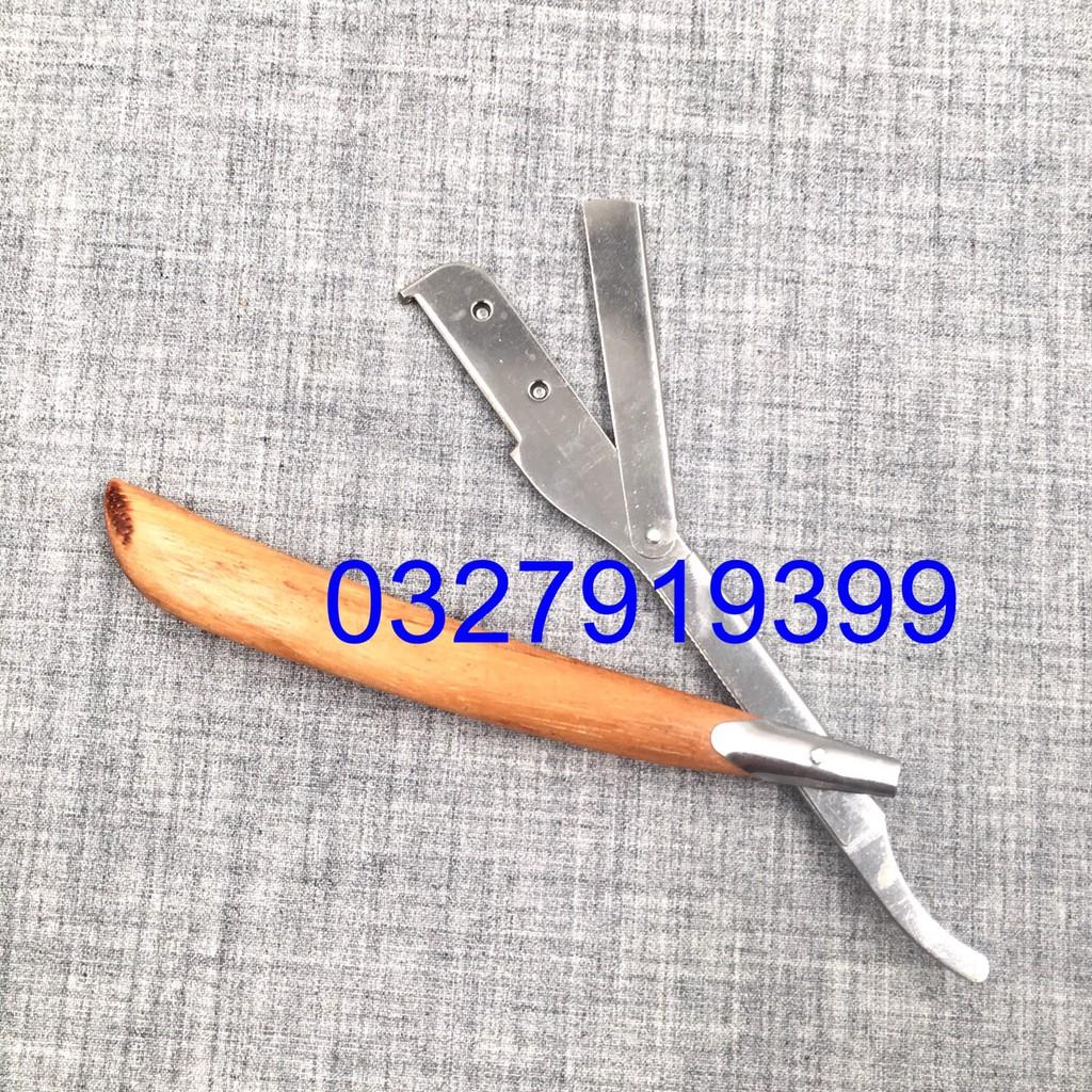 Dao cạo mặt , cạo râu , cạo lông mày cán gỗ A025