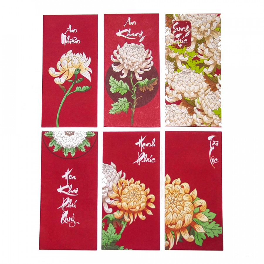 Set 6 bao lì xì vintage - Cúc Sum Vầy