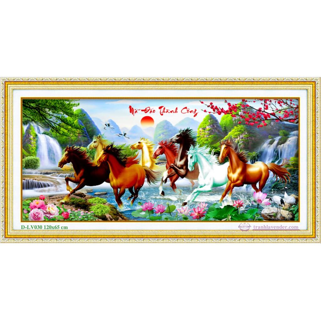 Tranh Đính Đá MÃ ĐÁO THÀNH CÔNG . Kích Thước: 1m2 x 54cm - 1m6 x 70cm - 2m x 85cm