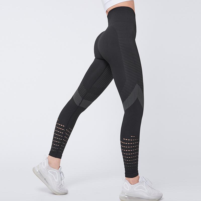 Quần legging liền mạch Phụ nữ thể thao dài quần tập thể dục tập thể dục nữ Color: black Size: XL