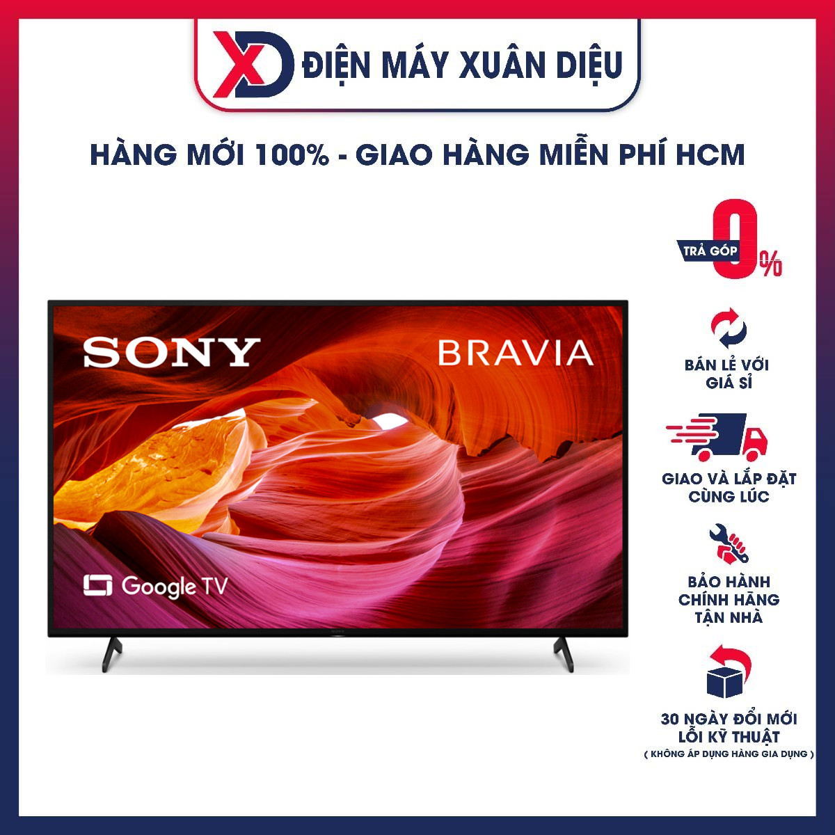 Smart Tivi 4K Sony KD-65X75K 65 inch Google TV - Hàng Chính Hãng