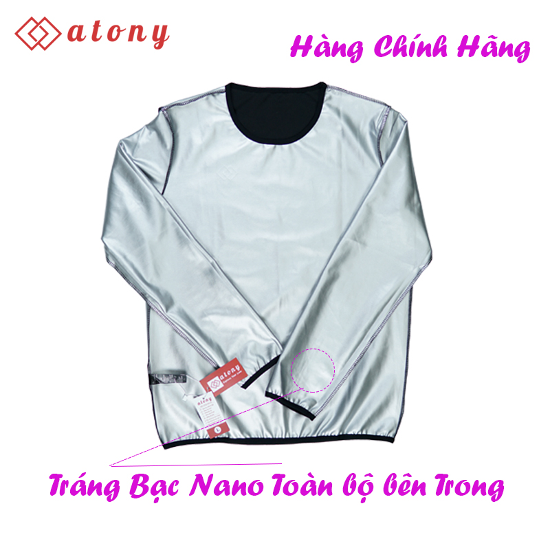 Bộ Đồ Tập Ép Cân Nam ATONY Cao Cấp, Tráng Nano Bạc Sinh Nhiệt Đổ Mồ Hôi, Hỗ Trợ Đốt Mỡ Thừa (Áo Dài Tay + Quần Dài)