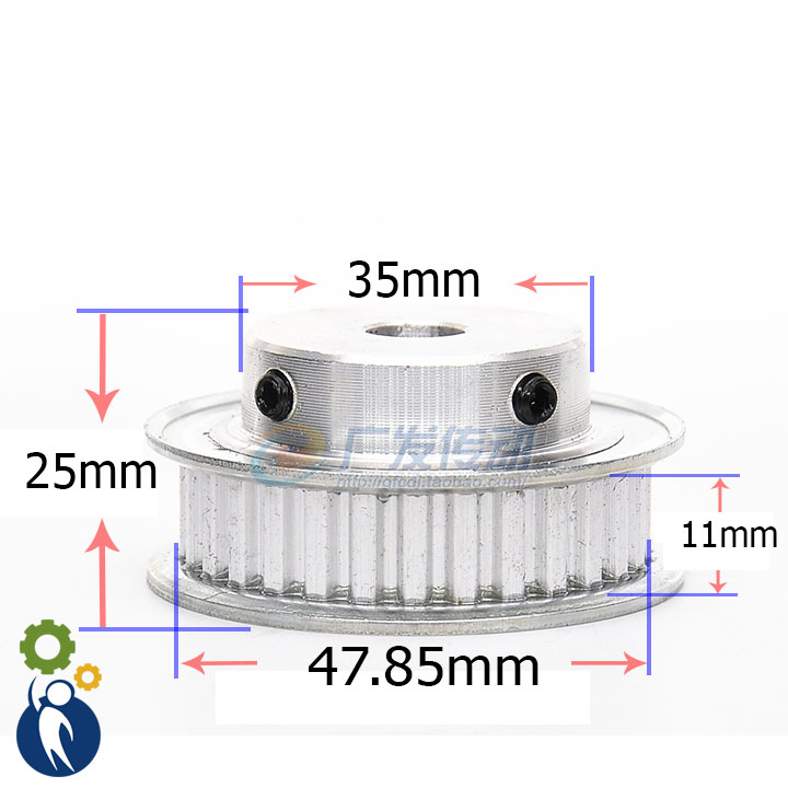 Buly, Puly, Pulley XL Trục 5mm - 30 Răng, sử dụng dây đai XL