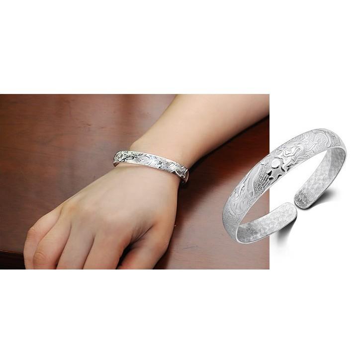 LẮC TAY BẠC NỮ MẶT PHAY BÓNG BẠC TA CAO CẤP 9.8 CHỈ
