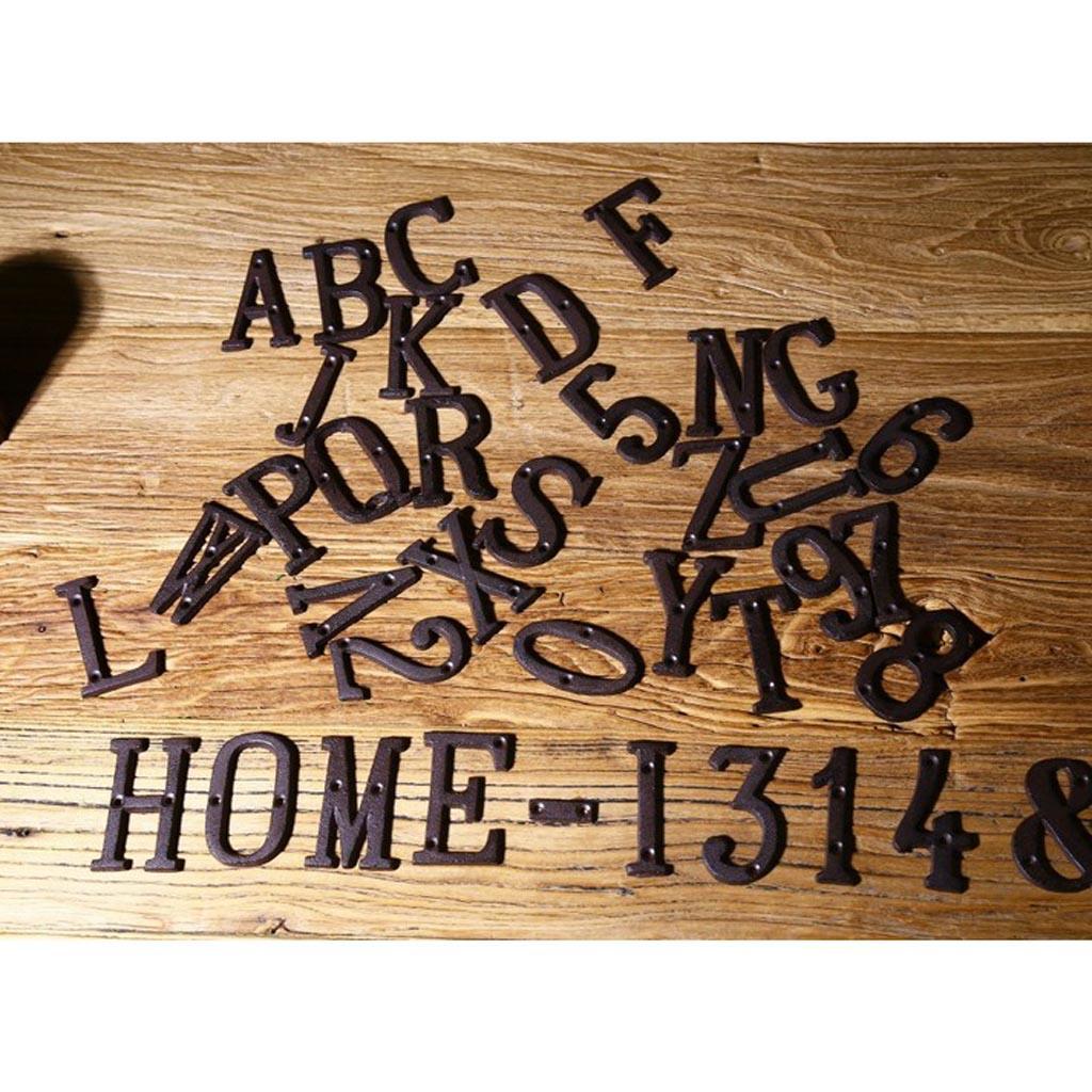 Metal Doorplate Sign Plate Sticker No. 4 5 6 for Home Office Door Decor