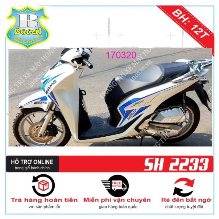 TEM XE SH 2020 AMG TRẮNG XANH