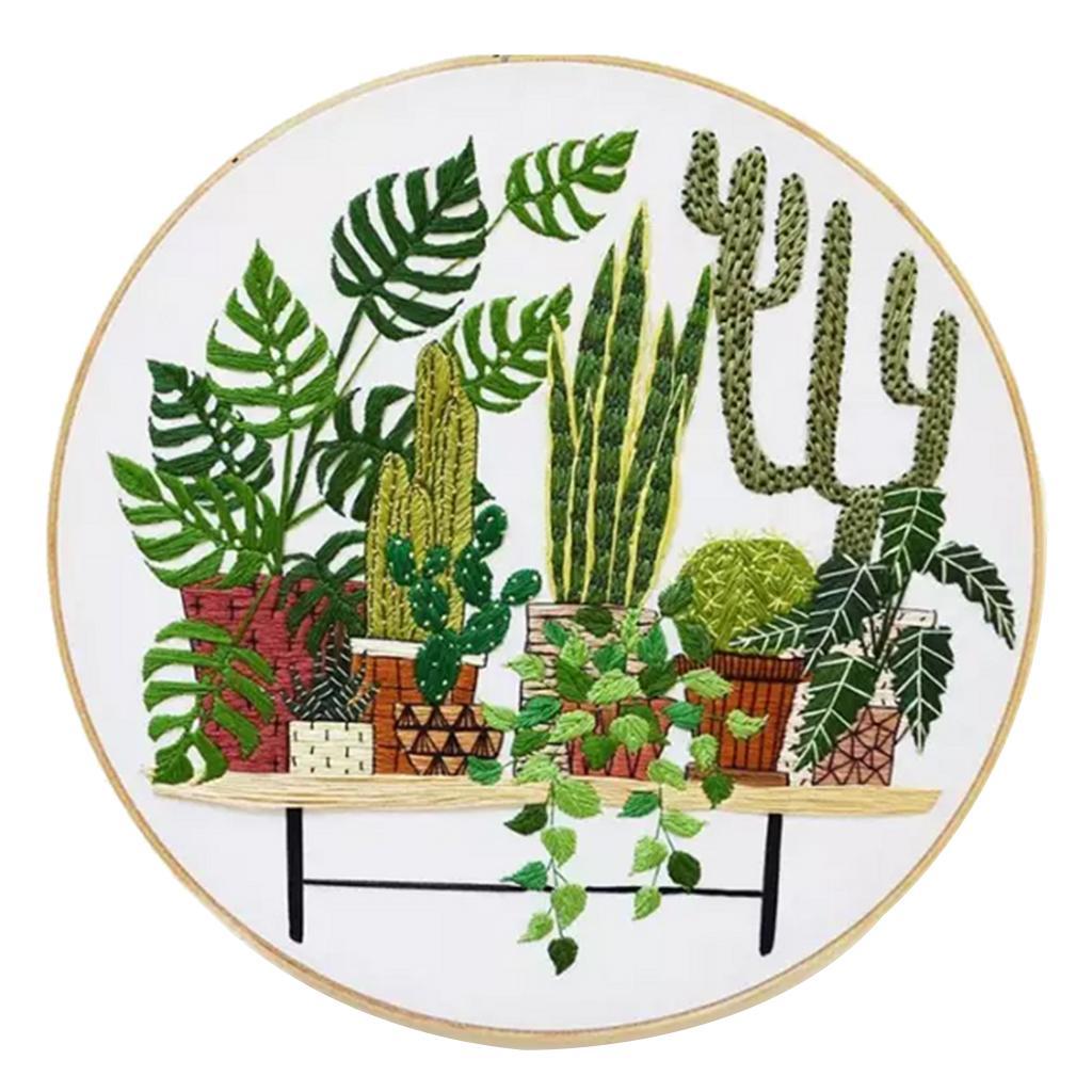 Pre-printed DIY Handmade Embroidery Starter Kit Cross Stitch Set 20cm EC001