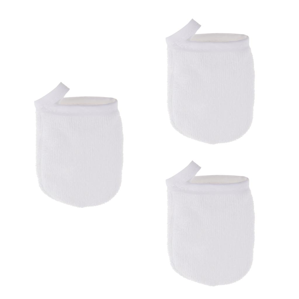 3 Cái Soft Microfiber Face Cleansing Găng Tay Trang điểm Tẩy Vải Pad Tái Sử Dụng