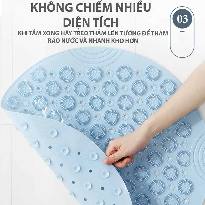 Thảm Lót Chân Nhà Tắm, Nhà Vệ Sinh Chống Trơn Trượt Kích Thước 55x55cm - NT001