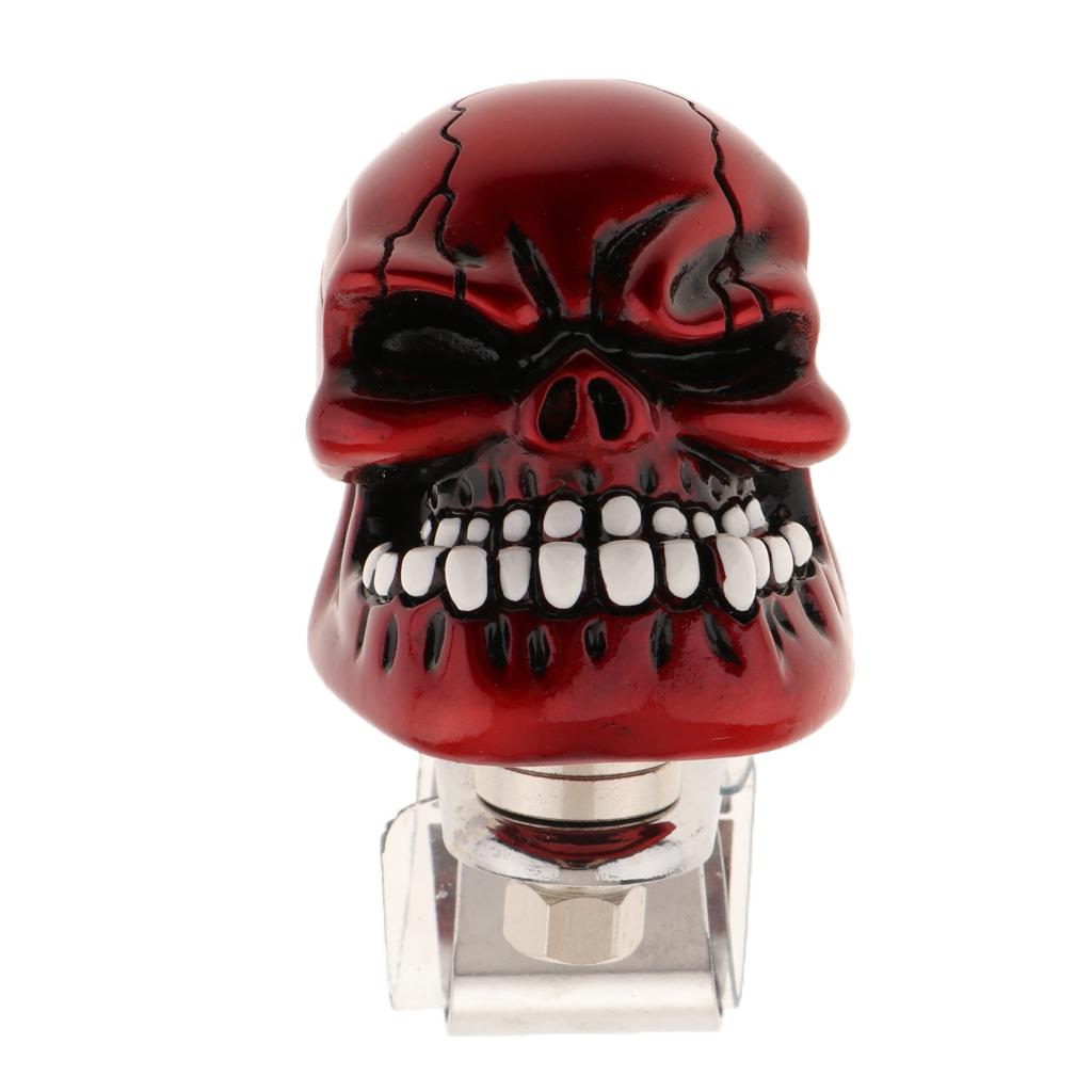2PC Skull Head Car Steering Wheel  Suicide Knob Handle  Red
