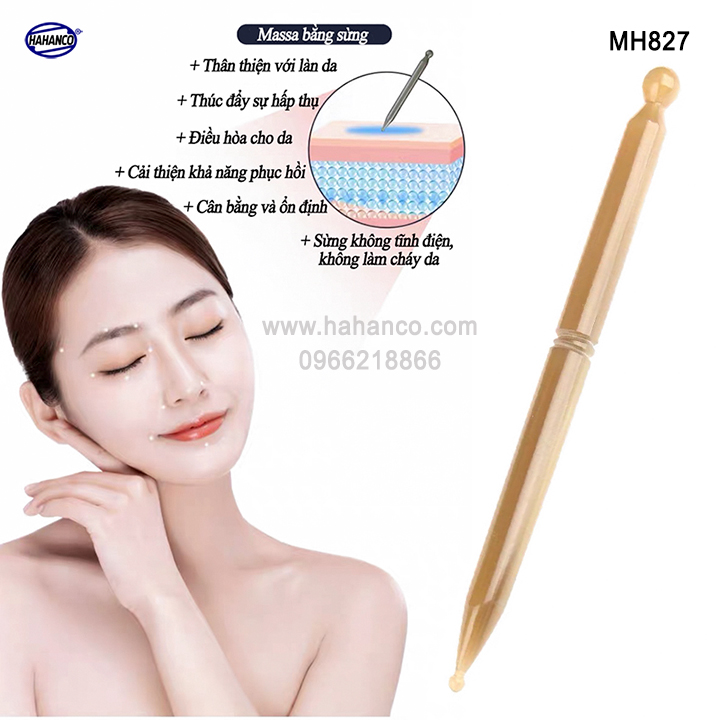 Cây gạch bạch huyết điện chẩn bằng sừng trâu đen (MH846) Mát xa, day ấn huyệt - Đả thông kinh mạch, lưu thông khí huyết, làm đẹp da