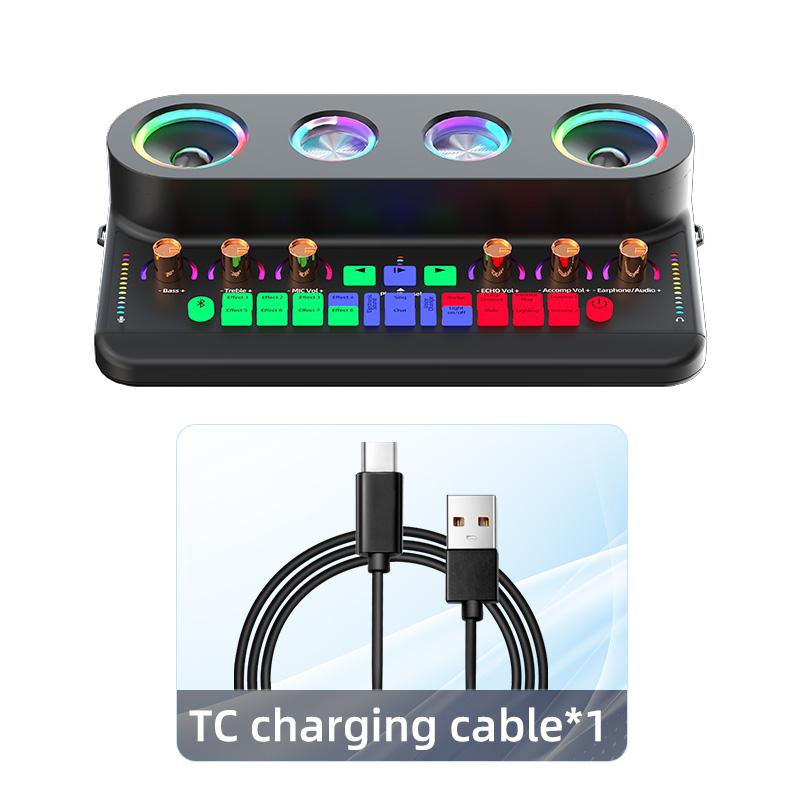 Sound Card Loa Karaoke Hát Trực Tiếp Tại Nhà Hiệu Ứng Thay Đổi Âm Thanh Máy Âm Thanh Tất Cả Trong Một Mic Cho Gia Đình KTV Phát Trực Tiếp Màu Mới: S20-Đen-S