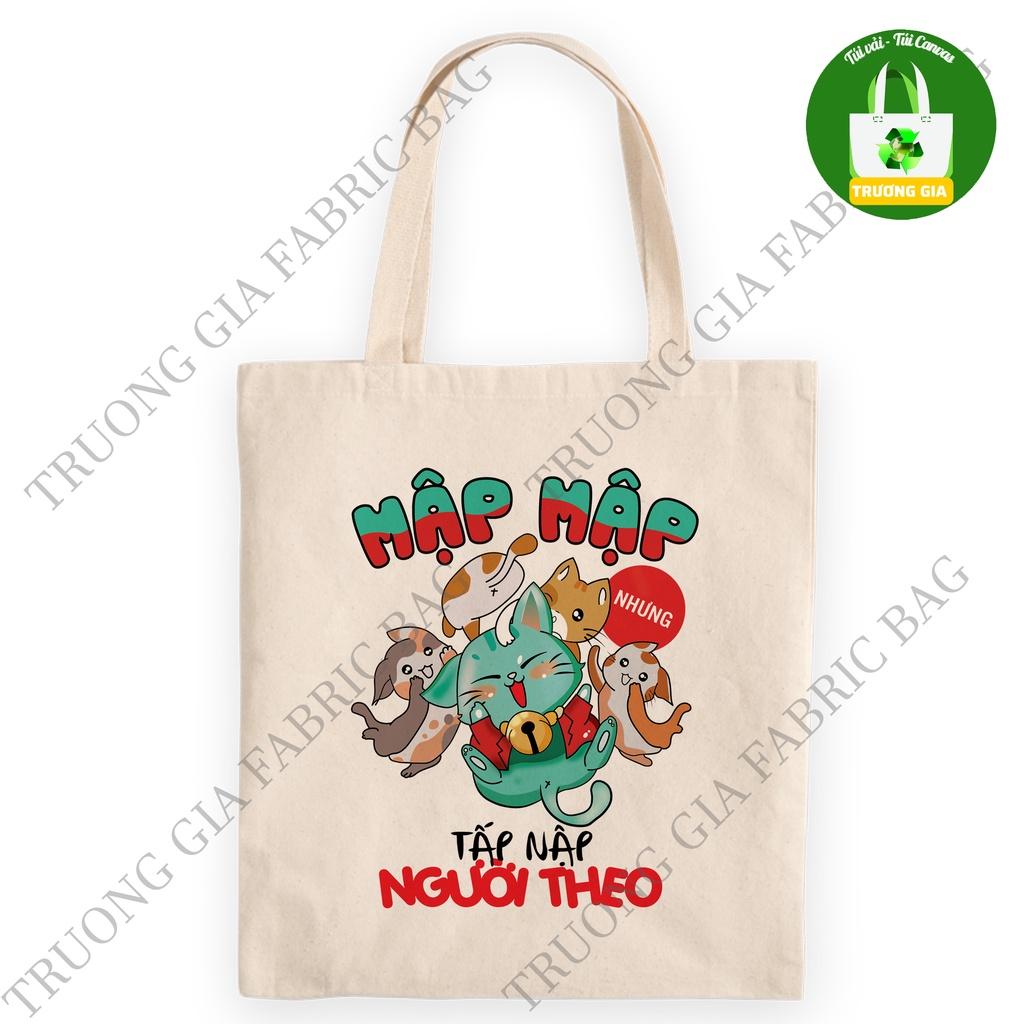 TúI tote canvas Be in hình Summer không khóa kéo 26cmx33cm Trương Gia Túi Vải - Túi Canvas