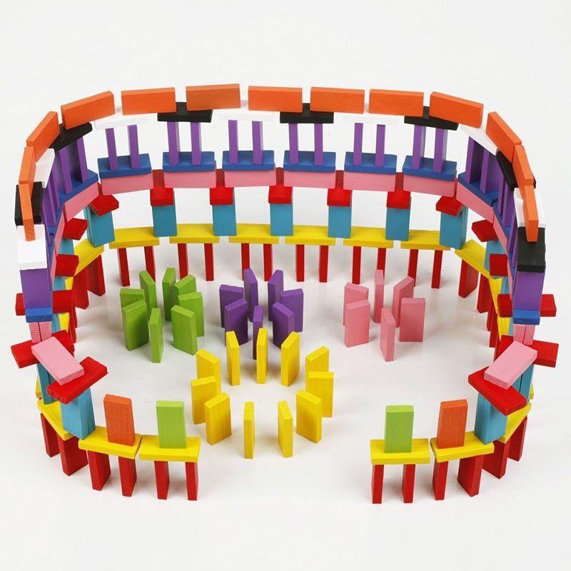 Đồ chơi xếp hình cho bé Domino gỗ 120 thanh màu thông minh, phát triển kĩ năng sáng tạo