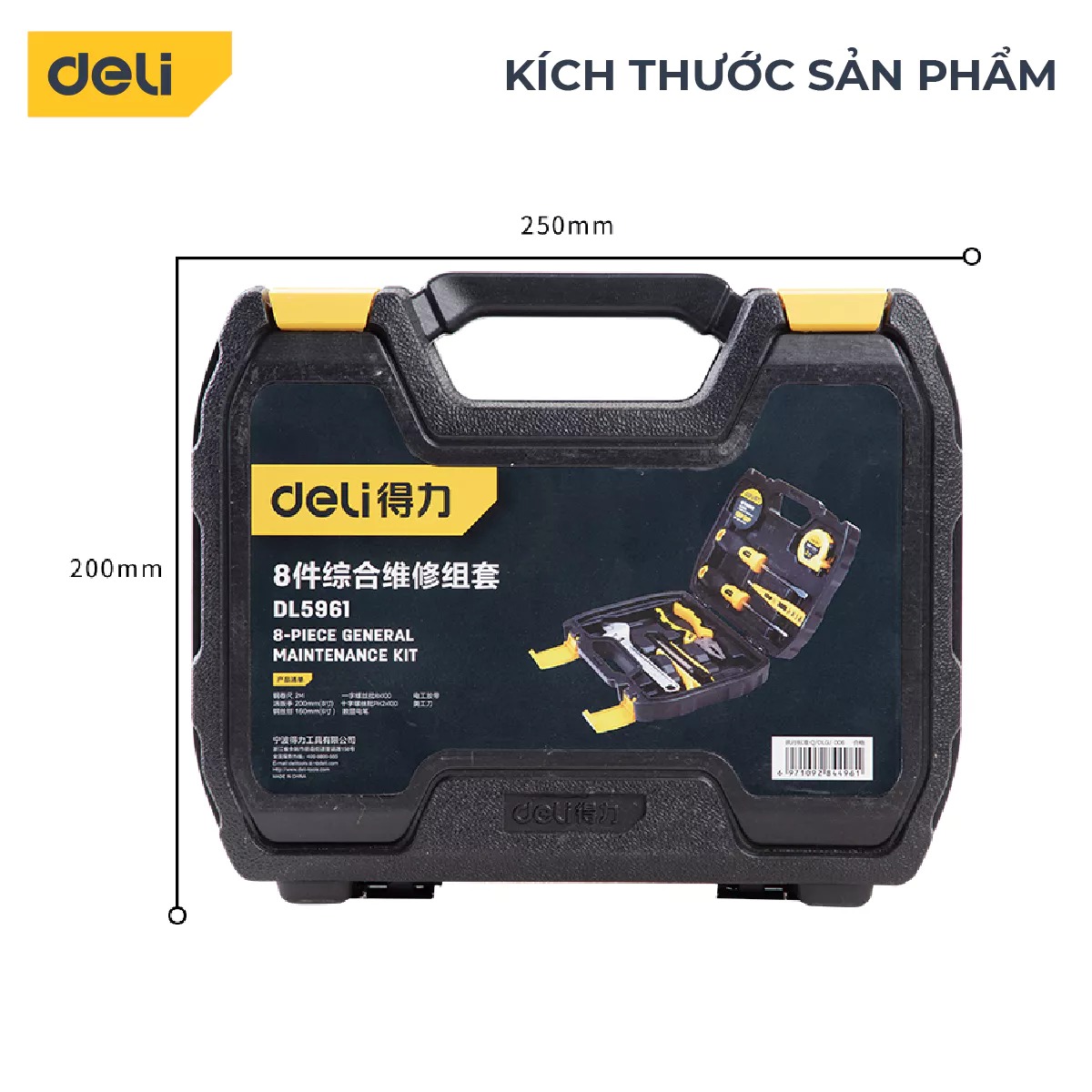Bộ Dụng Cụ Sửa Chữa Đa Năng 116 Chi Tiết Deli Cao Cấp Chính Hãng - Sử Dụng Nhiều Mục Đích, An Toàn, TIện Lợi