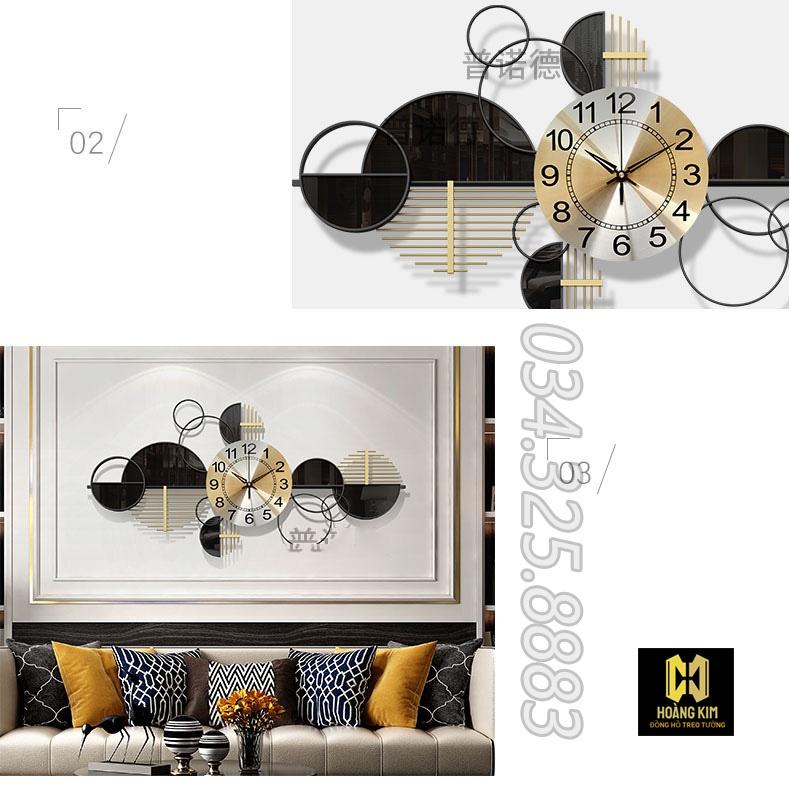 Đồng hồ treo tường đồng hồ trang trí decor phong cách Châu Á Hiện Đại size 96x46cm