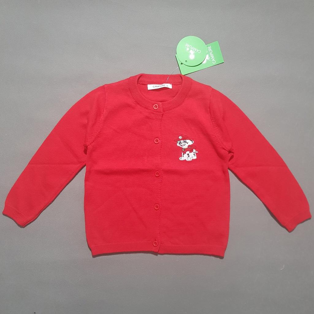 Áo khoác len dệt kim phong cách cardigan mềm mại ấm áp thêu paw patrol cho bé
