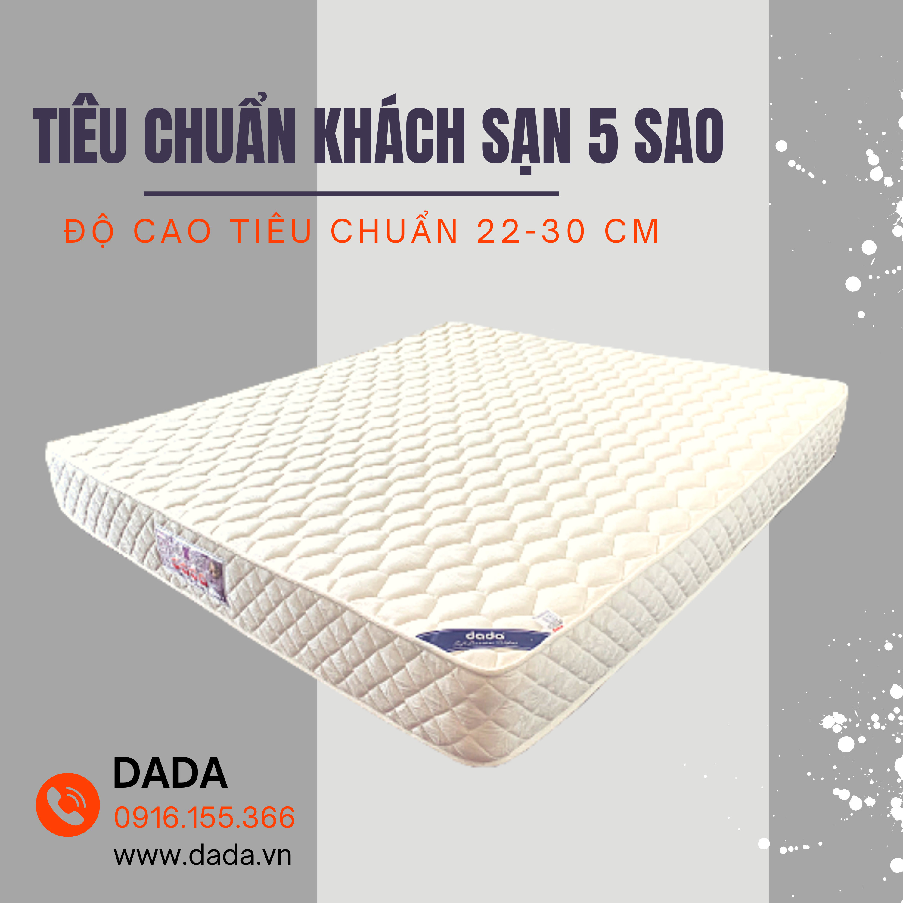 Đệm Lò Xo Túi Độc Lập Tiêu Chuẩn Khách Sạn SB DADA - Dày 22cm - Hỗ Trợ Cho Người Bị Đau Lưng - Hàng Chuẩn Chính Hãng