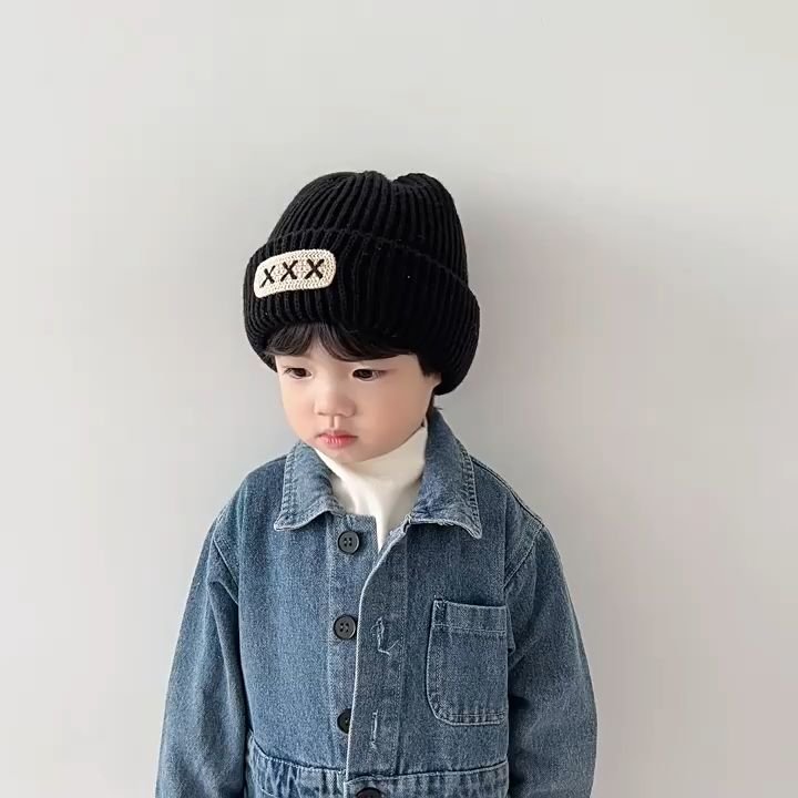 Mũ Len Trùm Đầu Đủ Màu chữ XXX Giữ Ấm Cho Bé Từ 0 tháng -3 tuổi Phong Cách Hàn Quốc