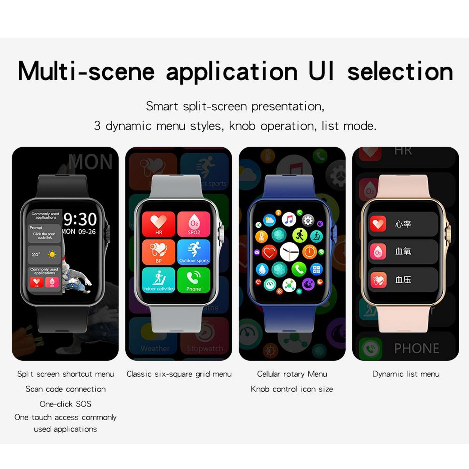 Smart Watch, D06 Fitness Tracker 1.6 inch Full Touch Screen Blood Oxygen Monitor Sleep Step Tracking, IP67 Waterproof Smartwatch