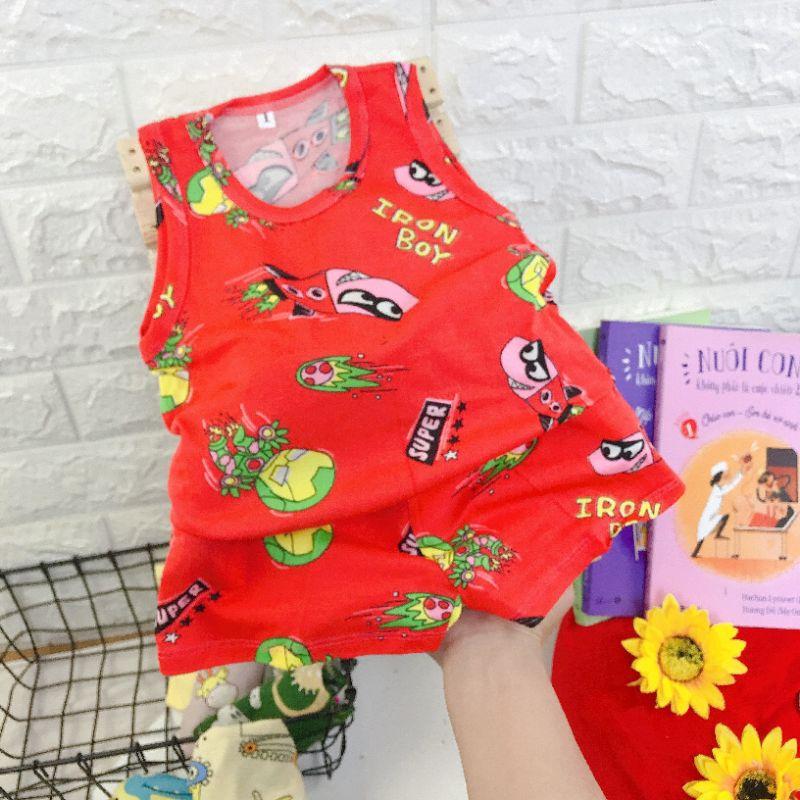 Bộ ba lỗ bé trai chất cotton co giãn 4c