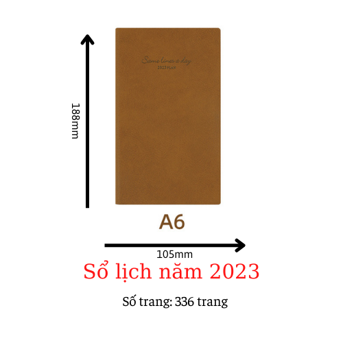 Sổ tay A6 bìa da lịch năm 2023 ghi chép tiện lợi A4066