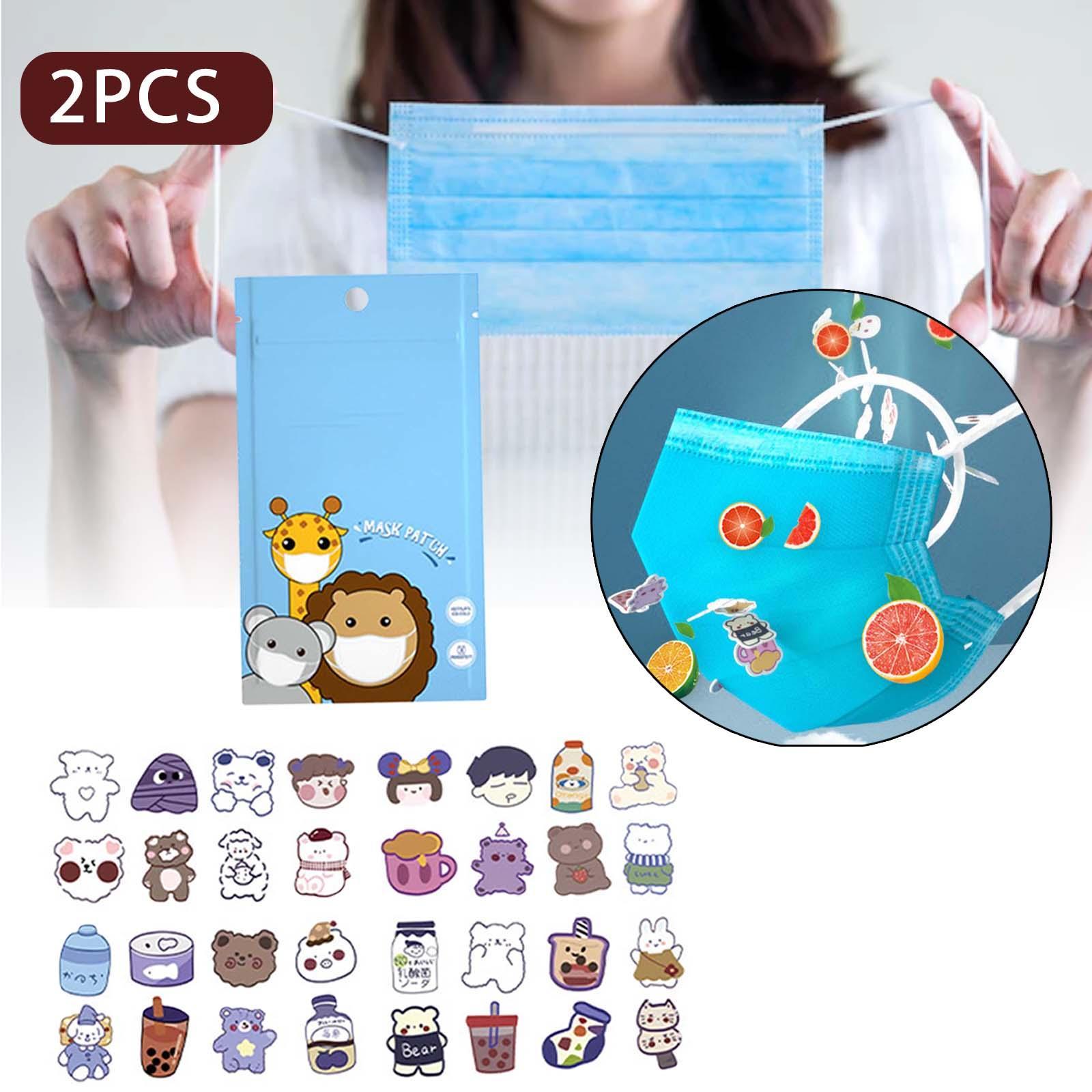 64Pcs Cartoon Fruit Scented Sticker for Face , Easy to Use for Kids