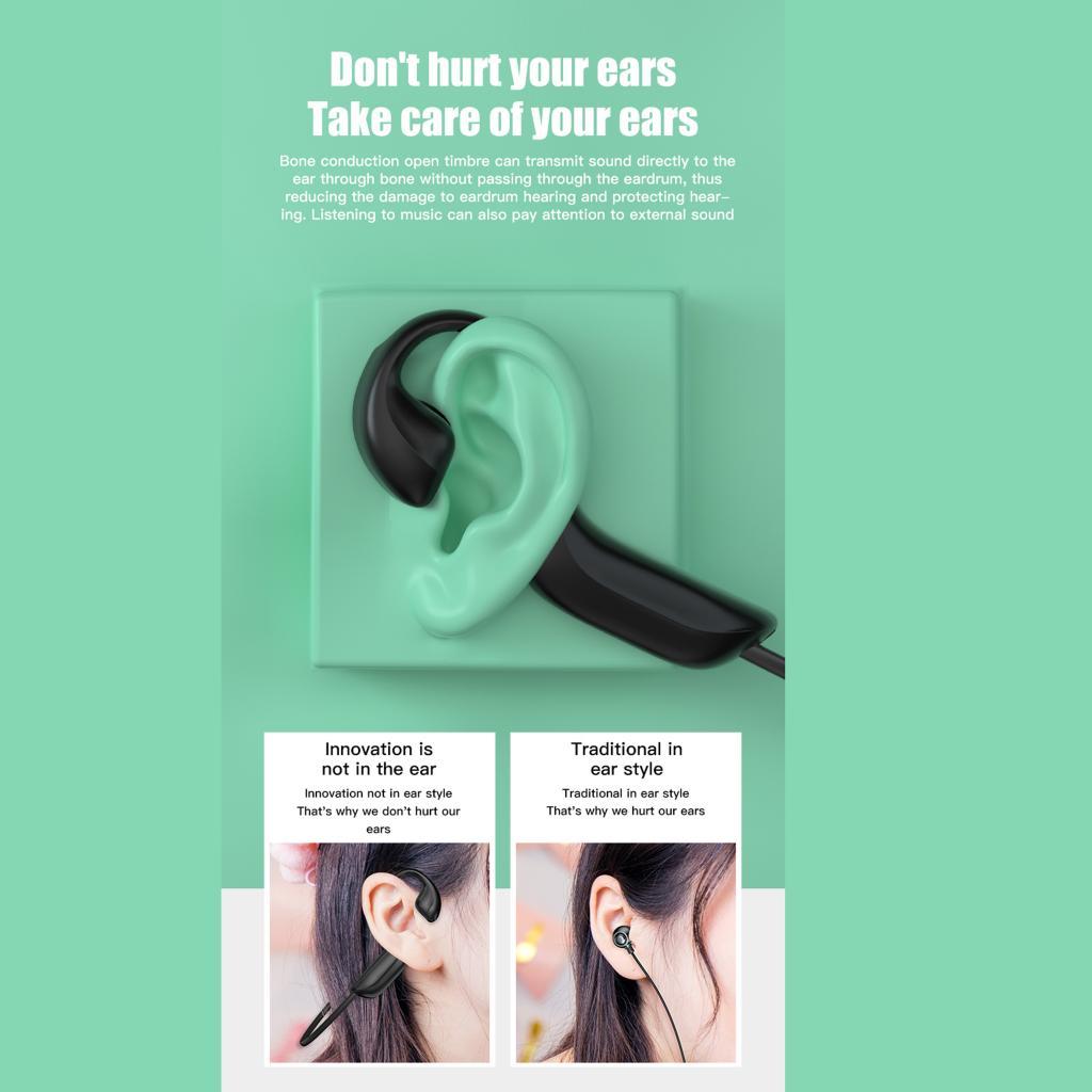 2x Bone Conduction Headphones Waterproof Sports Running Earphone Microphone New