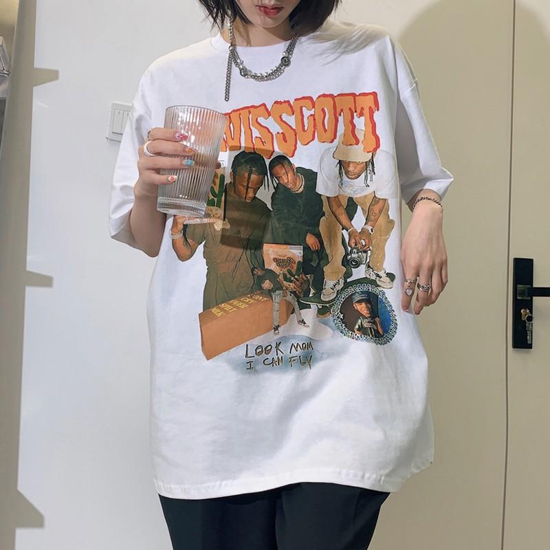 Áo Thun Nam Nữ Tay Lỡ Travis Scott Áo Phông Form Rộng COTTON 100%