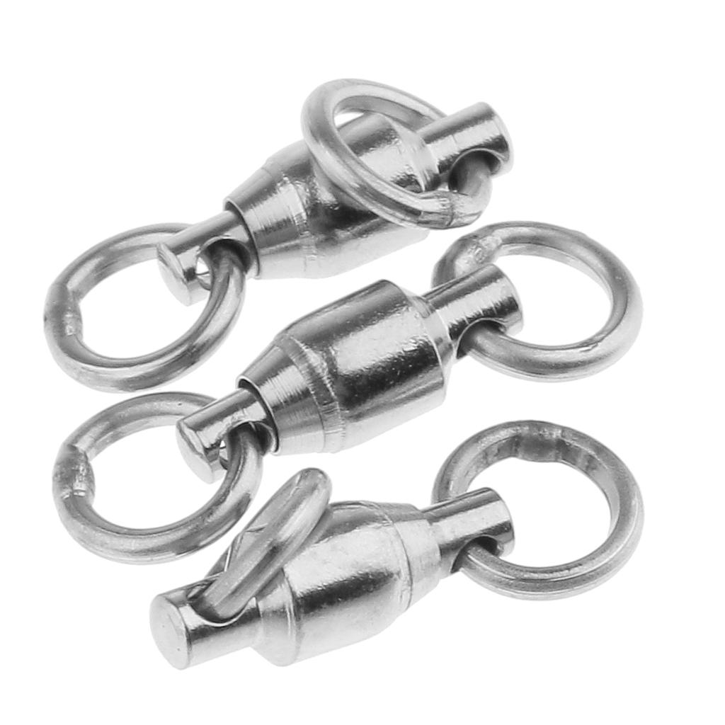 20 Pcs Alloy Heavy Duty Ball Bearing Swivel Solid Ring Fishing Swivels 1#