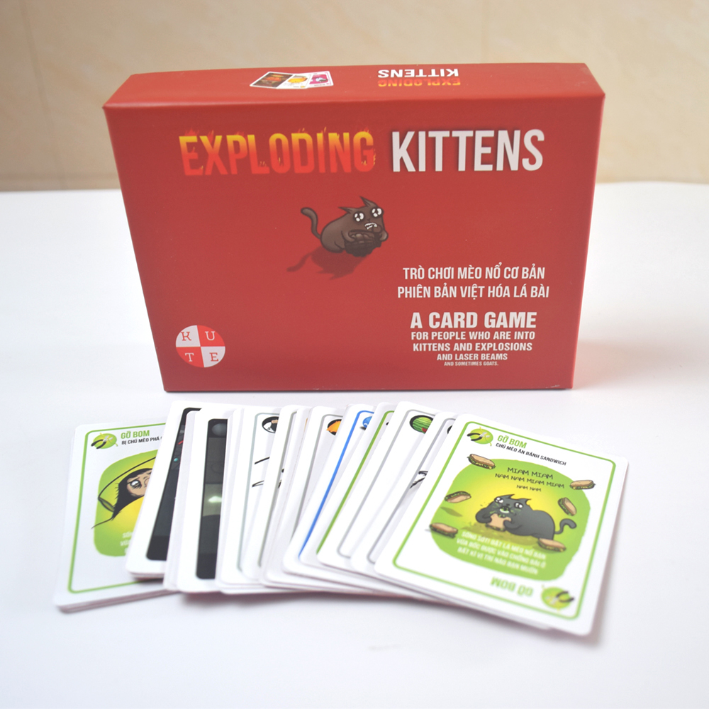 Bài Mèo Nổ Giá Rẻ Việt Hóa Lá Bài 2021 Exploding Kittens 56 Lá Cán Màng Chất Giấy Dày Dặn Rẻ Sập Sàn