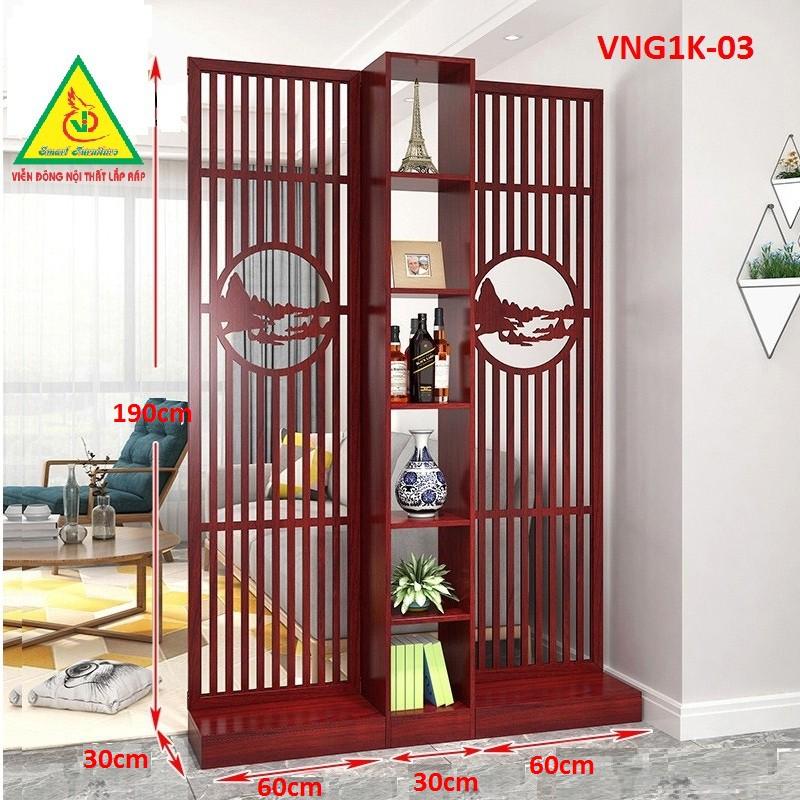Vách ngăn liền kệ 1 kệ 2 vách VNG1K-03- Nội thất lắp ráp Viễn Đông Adv