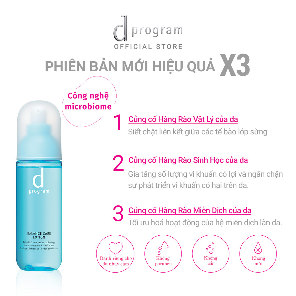 Nước Cân Bằng Cho Da Dầu/Hỗn Hợp Nhạy Cảm d program Balance Care Lotion 125ml