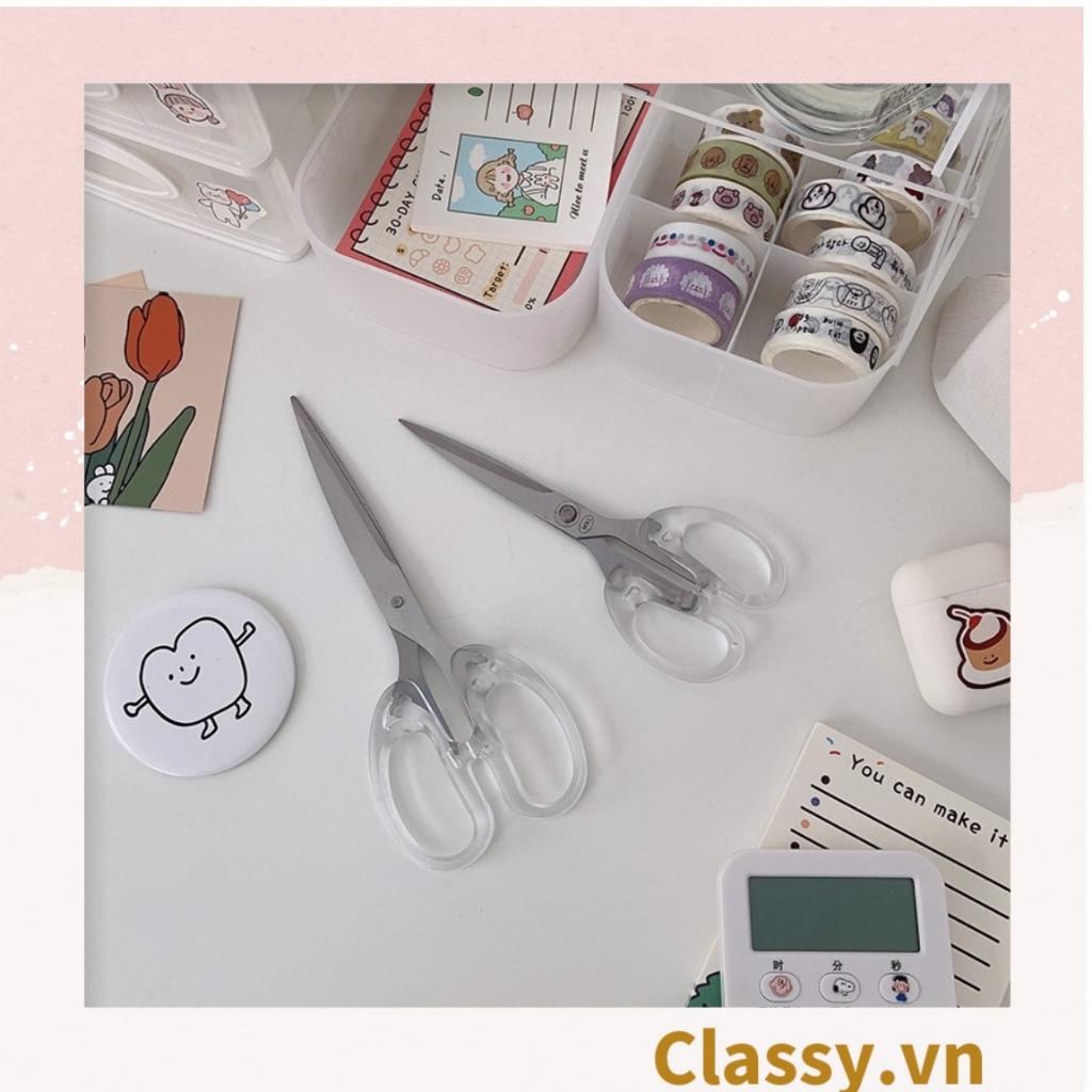 Kéo cắt giấy cầm tay Classy trong suốt nhiều kích cỡ, phù hợp cho học sinh, sinh viên, dân văn phòng PK1174