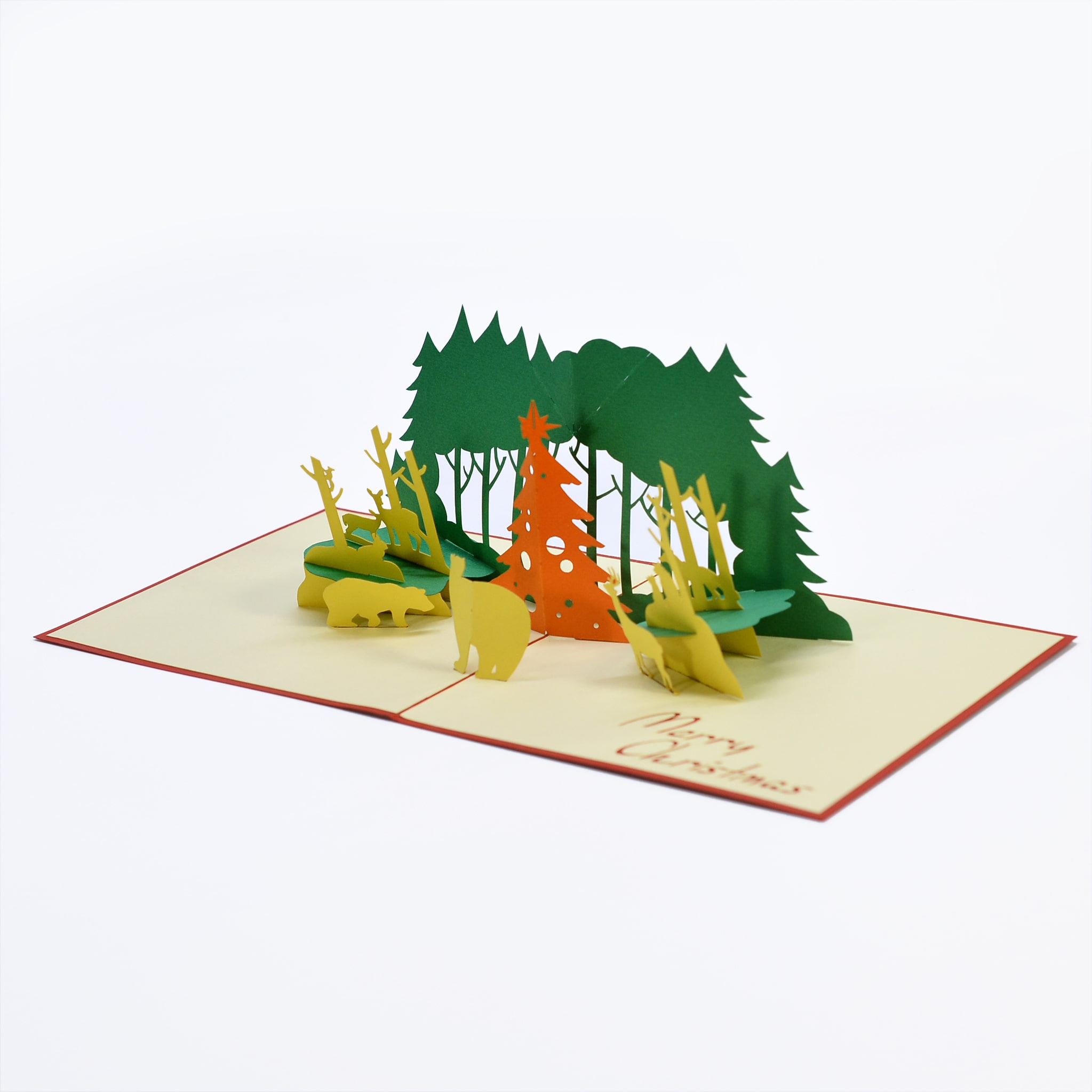 Thiệp nổi 3D handmade, 3D pop-up card Rừng thông- Pine forest size 15x15cm CN054