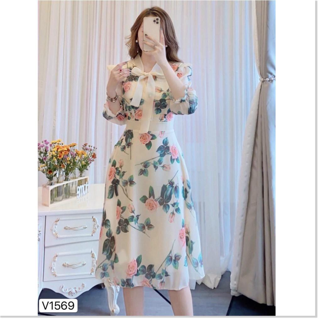 ĐẦM HOA NƠ PHỐI VOAN,THIẾT KẾ HỌA TIẾT HOA VÔ CÙNG SANG TRỌNG,ĐẶC BIỆT LÀ CHẤT LIỆU VÃI THOÁNG MÁT THỜI TRANG KME.STORE