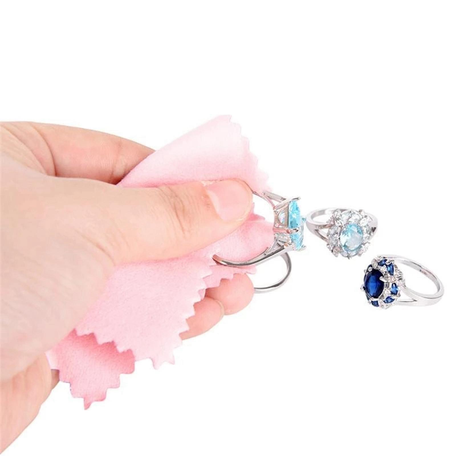 50PCS Jewelry Cleaning Polishing Cloth Fabric for Earrings Watch