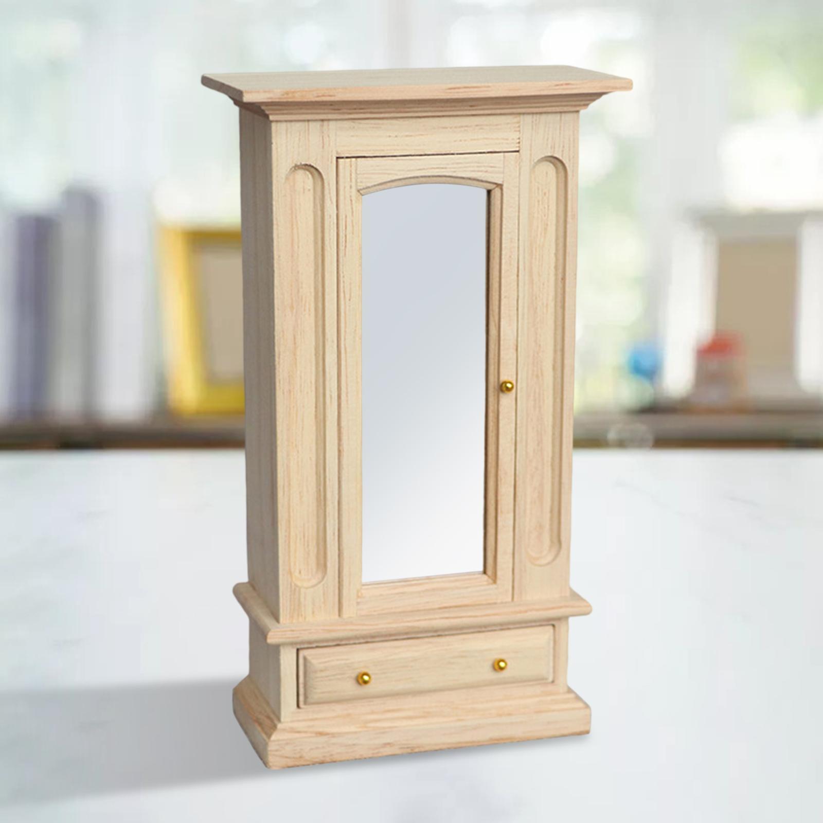 Miniature Wardrobe Mirror Closet /12 Dolls House Furniture