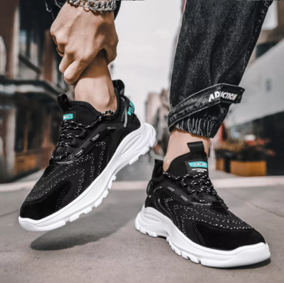 Giày Thể Thao Nam GEMI - Giày Sneaker Màu Đen - Xanh - Trắng , Giày Thể Thao Thiết Kế Năng Động, Đế Giày Chống Mài Mòn - G5055