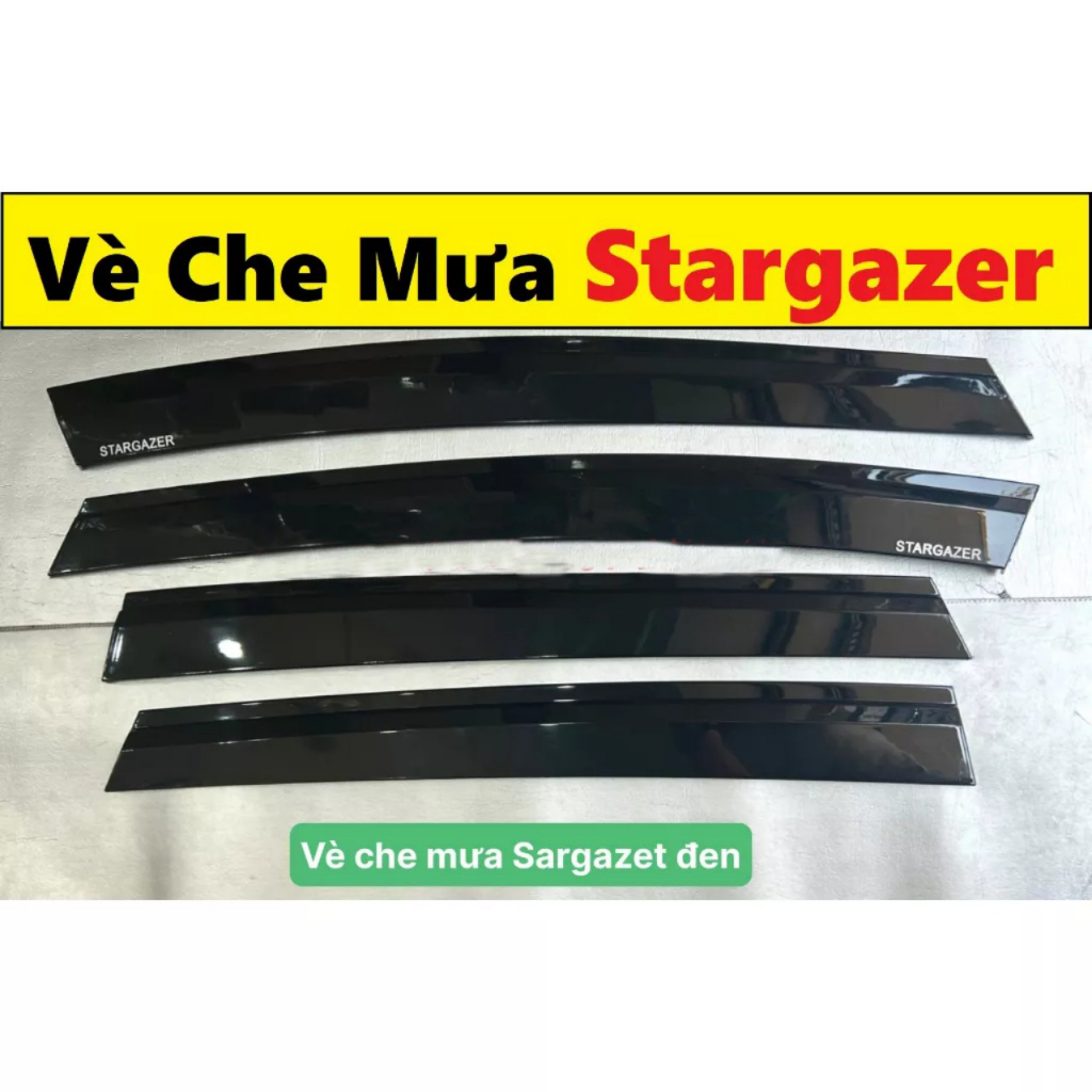 Vè Che Mưa Chỉ Inox Xe Huyndai Stargazer 2023 Mẫu Nhựa Đen Thái Cao Cấp