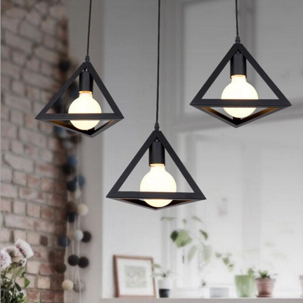 ĐÈN THẢ TRẦN KHỐI TAM GIÁC TRANG TRÍ - KÈM BÓNG LED 5W -ẢNH THẬT