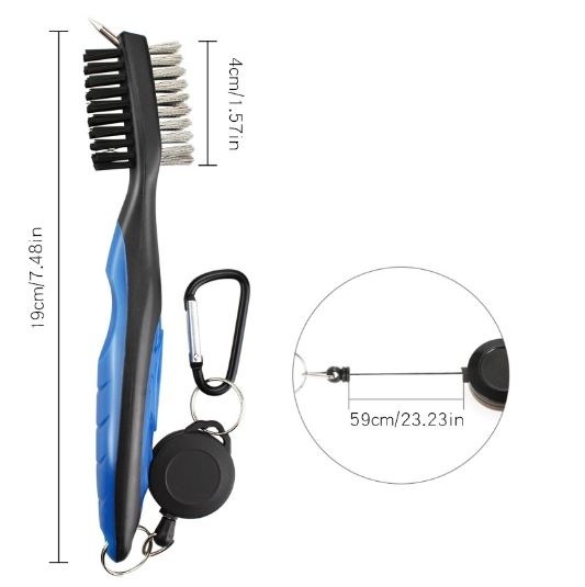 Dụng cụ vệ sinh gậy golf bàn chải 2 mặt đánh bóng và làm sạch gậy - Cleaning brush of golf