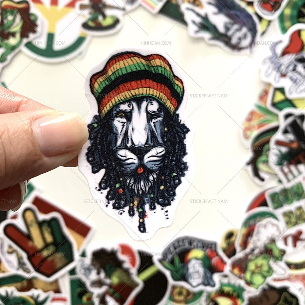 Sticker Rasta Xanh Đỏ Vàng - Dán Trang Trí - Chất Liệu PVC Cán Màng Chất Lượng Cao Chống Nước, Chống Nắng, Không Bong Tróc Phai Màu