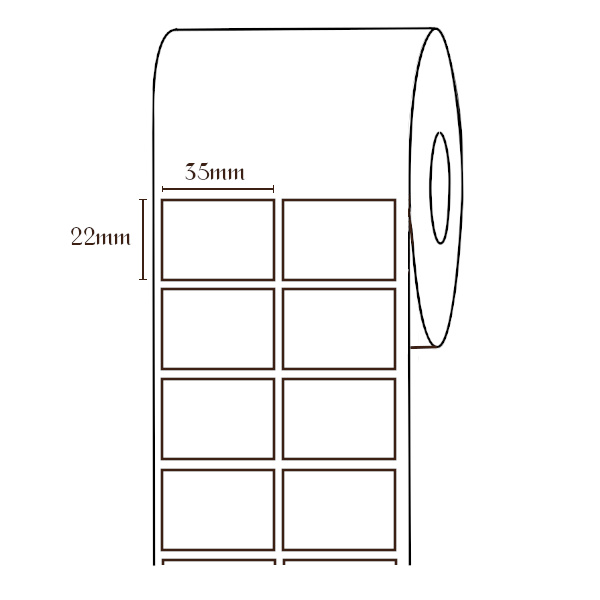 Giấy in mã vạch 2 tem ngang 35x22mm (cuộn 30m)-Decal Nhiệt 2 Tem 35x22 mm - 72x22 mm