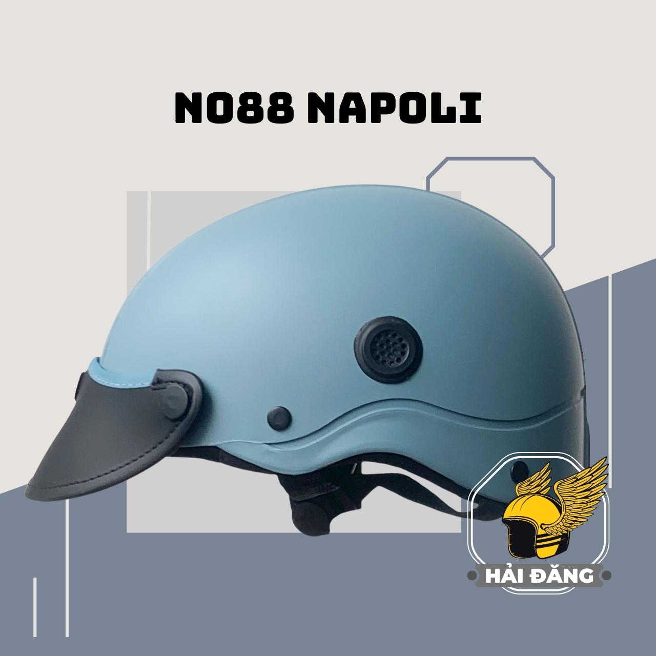 Mũ Bảo Hiểm 1/2 Đầu Napoli NS-N088-BLACK - Đen