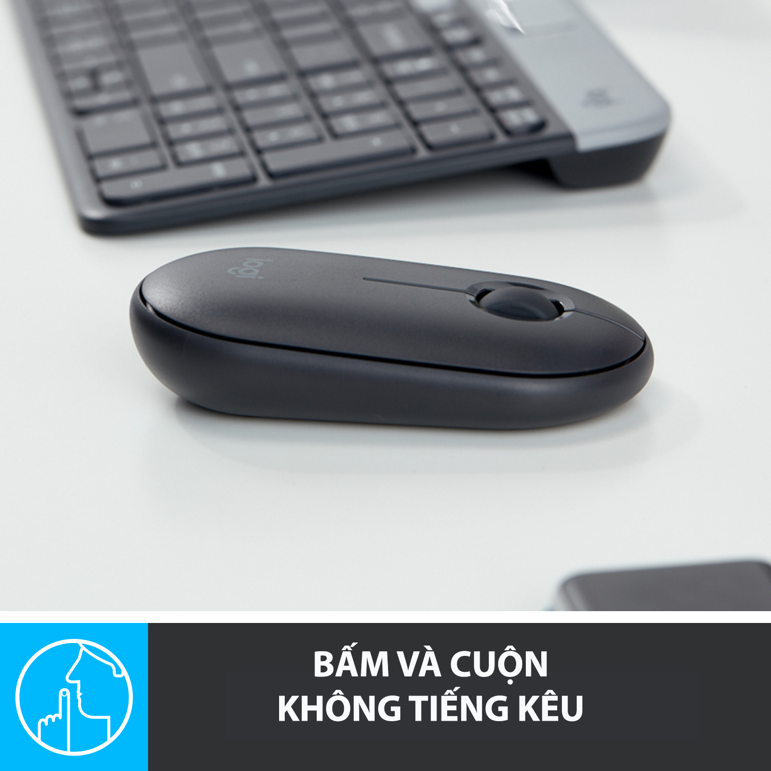 Chuột Bluetooth Silent Logitech Pebble M350 - Hàng chính hãng